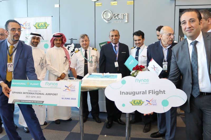 هبوط أول رحلة لطيران Fly Nas بمطار سفنكس الدولي