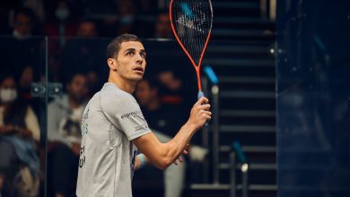 علي فرج لاعب الاسكواش